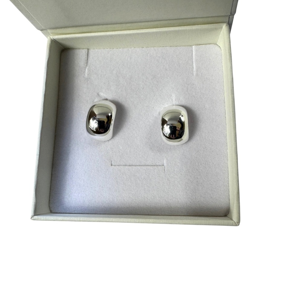 Heaven Mayhem Ky Hoop Smooth Silver Earrings Chunky Polished Minimalist Scandi